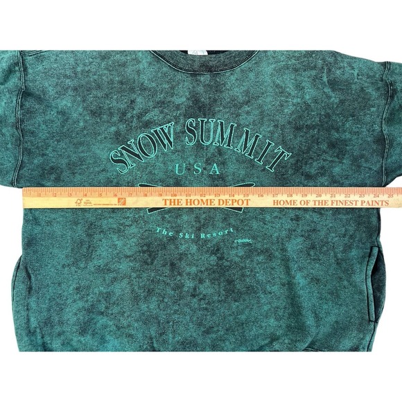 VTG Yesterday’s Snow Summit USA Green Tie Dye Crewneck Sweatshirt Size L - Picture 3 of 8